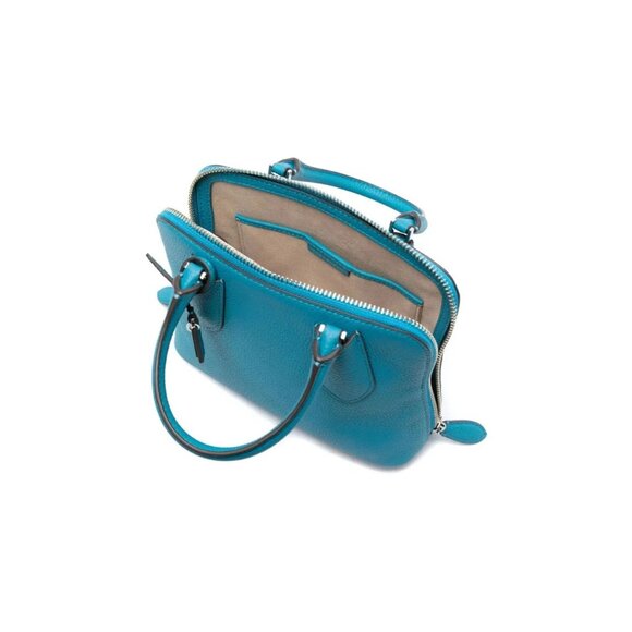 NWOT Tory Burch Mini Swing Bag Turquoise Blue Pebbled Leather Crossbody - Picture 4 of 5